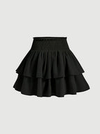 New Women'S High-Waisted Fitted Skirt with a Cake Style - Black