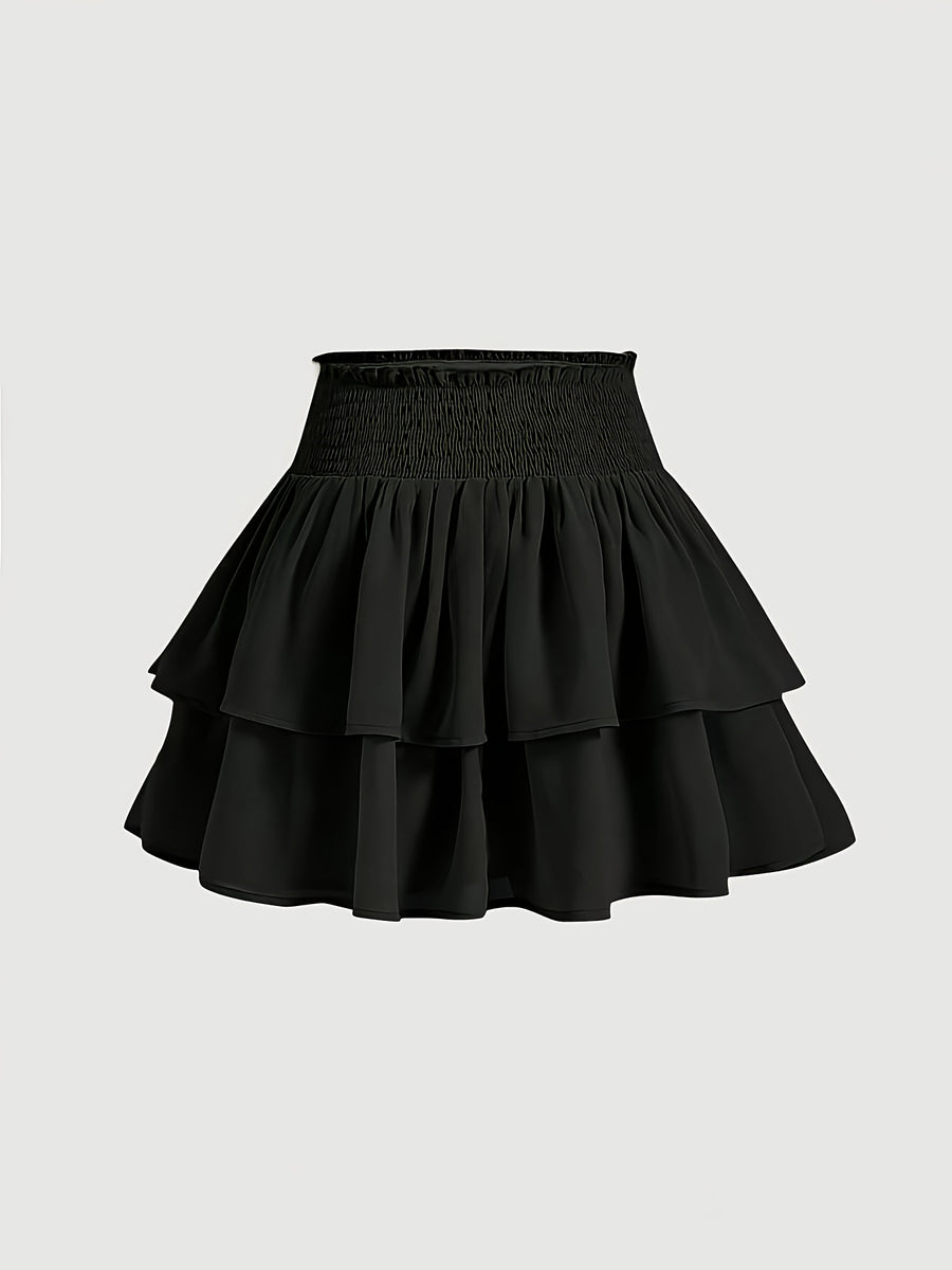 New Women'S High-Waisted Fitted Skirt with a Cake Style - Black