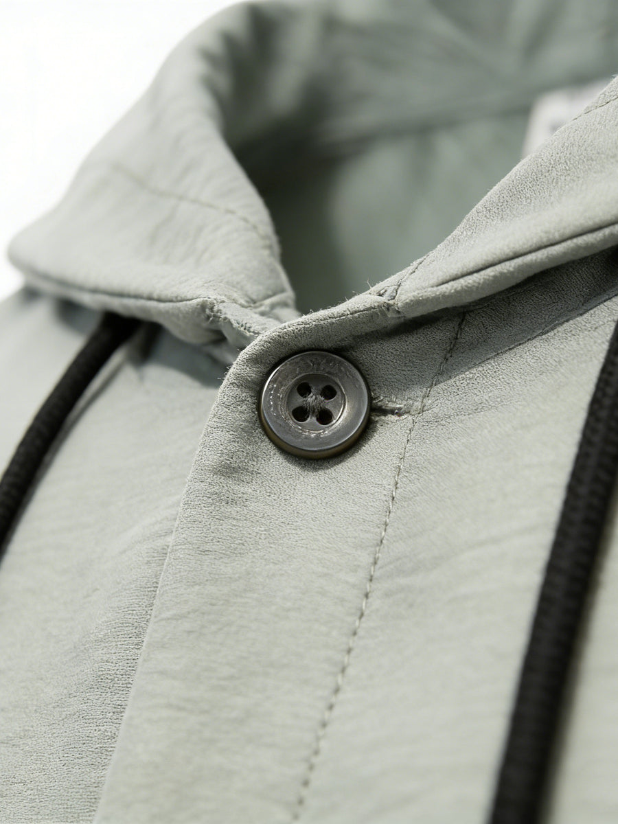 2026 European Style New Men'S Classic Versatile Comfortable Daily Office Commute Date Fashion Trendy Outdoor Sports Outing Travel Versatile Comfortable Hooded Shirt - Mint Green