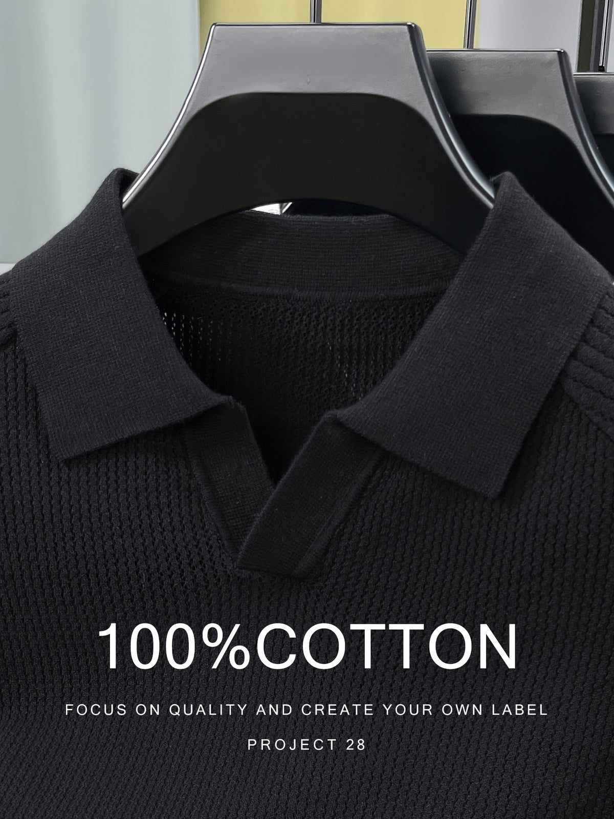100% High Quality Light Luxury Style Men'S Short Sleeve Seagull Collar Pullover Knit POLO Shirt Fashion Casual Suitable for Outdoor Sports Golf Base Layer Top Vertical Stripe Pinstripe Texture Hollow Design Easy Commuter Light Business Style Lapel C - Extra Black