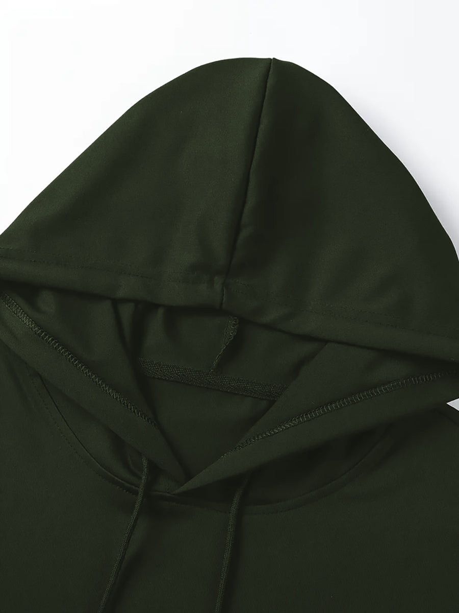 Solid Color Men's Hoodie T-Shirt, Novelty Casual Short-Sleeve Hooded Tee, Loose Fit Hooded Short-Sleeve Top, Versatile Men's Casual Knitwear, Summer Outdoor Casual Short-Sleeve Black, Vintage Fashion Trendy Apparel, Spring-Summer Vacation Outdoor - Olive Green