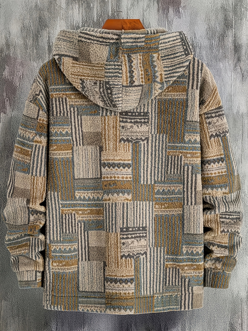 Men's Trendy Printed Hooded Zip-Up Plush Sweatshirt with Large Pockets, Soft, Comfortable, Thick, and Warm Fabric, Suitable for Daily Streetwear, Commuting, Casual Outings, Parties, and Social Gatherings, New Autumn/Winter Long-Sleeve Sweatshirt - Olive Green Color