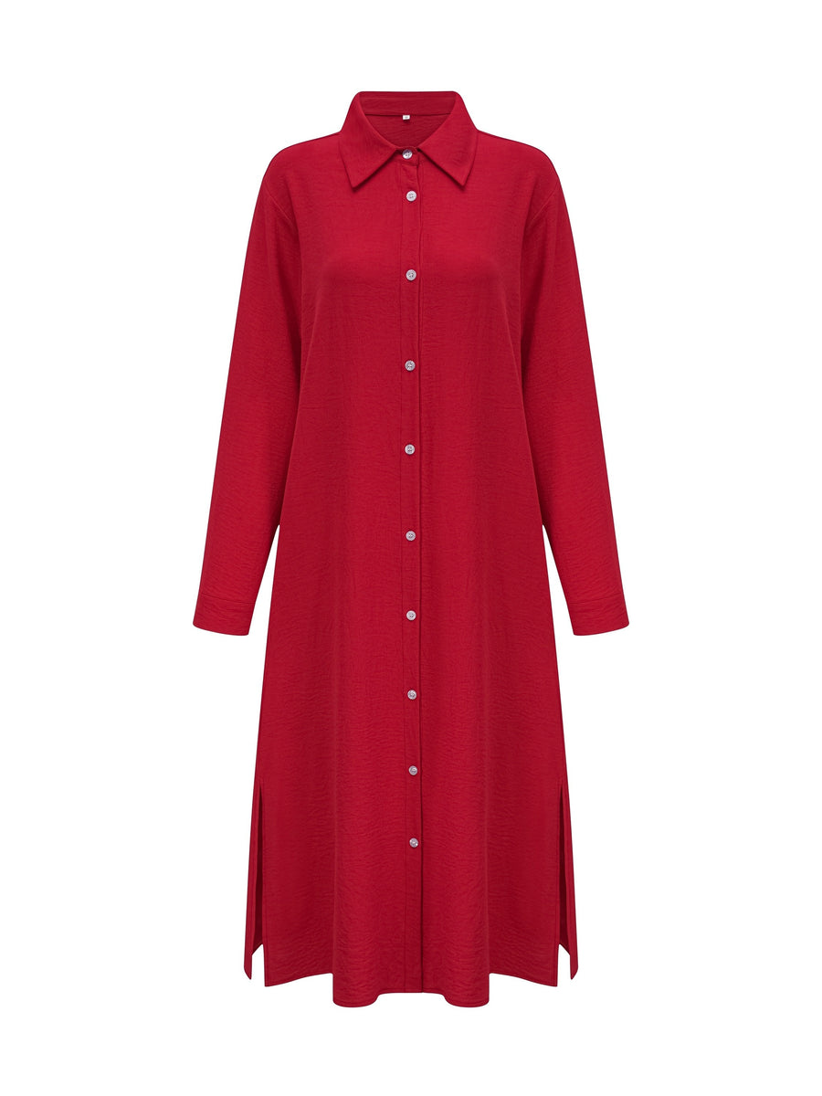 Fashion Women's Shirt Dress, Dress - Red