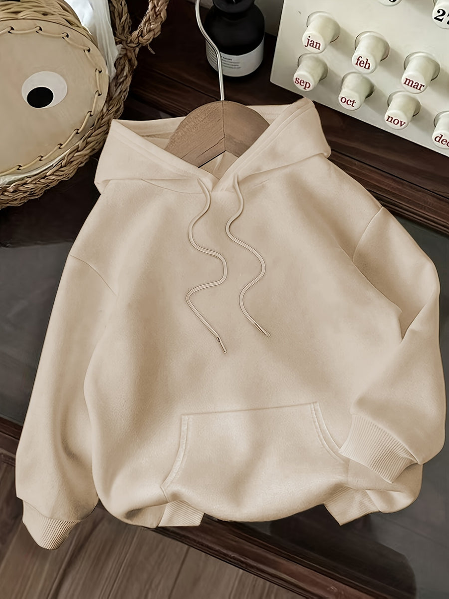 Graphic Print Hoodie Drawstring Casual Hooded Sweatshirt for Winter and Fall Women Is Clothing - Apricot2