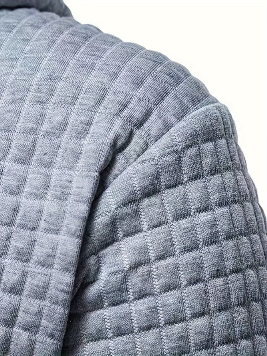 Pddzhaojun Small Checkered Three-Dimensional Hooded Sweatshirt, Autumn Essentials - Grey