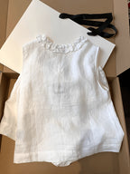 V-Neck Scalloped Edge Sleeveless Vest, 2026 Summer New Style - White