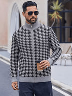 Men's Casual Jacquard Jacket - Solid Color Regular Fit Versatile Long-Sleeve Top for Spring and Autumn, Hand Wash/Dry Clean, Autumn/Winter Outerwear, Fashionable Street Style, Structured Design, Four-Season Warm Business Casual Jacket - Grey