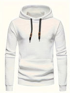 Pddzhaojun Small Checkered Three-Dimensional Hooded Sweatshirt, Autumn Essentials - White