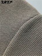 ZBZP Autumn/Winter Knitted 3D V-Neck Solid Color Sweater, Basic Knit Cardigan, Men's Fashion Knitwear Long-Sleeve Outerwear 10719 - Khaki