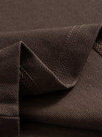 Spring Summer Men'S Mature Versatile Polo Shirt, Contrast Color Patchwork Short Sleeve, Casual Athletic Top - Mocha Brown