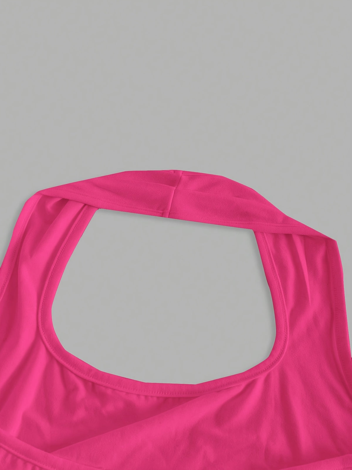 Casual Slim Slogan Print Short Tank Top for Summer Holidays I DON'T CARE - Dark Pink