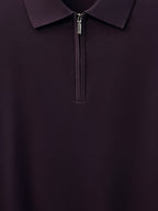 Men's Polo Collar Half-Zip Knit Sweater, Solid Color Minimalist Light Business Knit Pullover, Suitable for Spring, Autumn, and Early Winter, for Commuting and Casual Wear - SINBOS - Purple