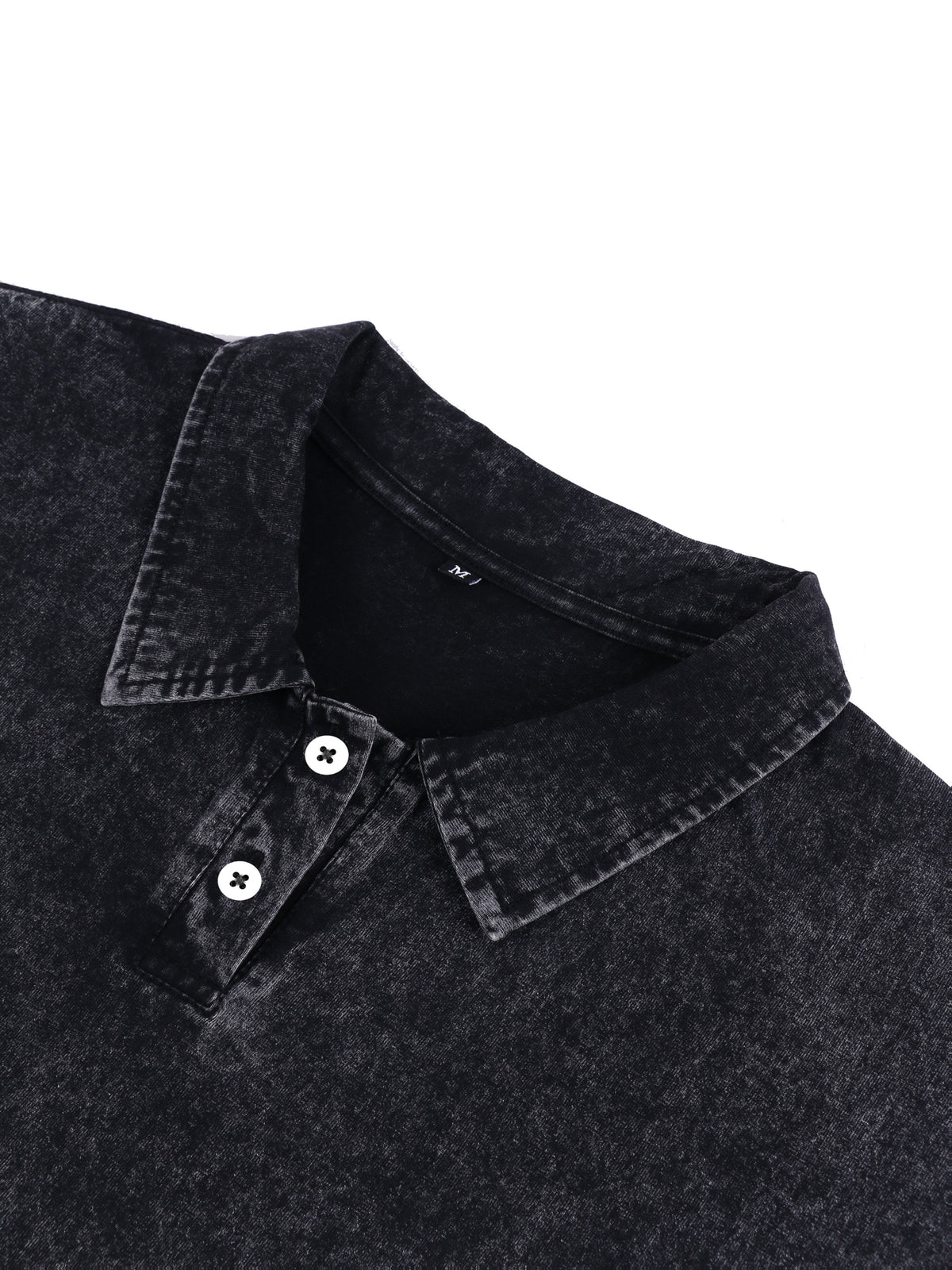 240G Heavyweight Combed Pure Men'S POLO Shirt Easy Retro Washed Loose Lapel Short Sleeve Skin-Friendly Temperament Autumn Summer Daily Commute Casual Top - Black