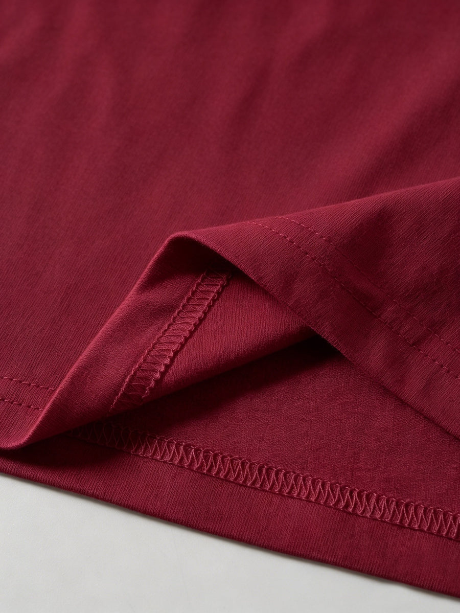Authorized by Warner Bros., Printed 100% Pure T-Shirt, American Retro Casual Short Sleeve Shirt, Men'S 100% Pure Comfortable And Versatile Loose Summer Short Sleeve T-Shirt, Suitable for Outdoor Sports And Gym Wear - Burgundy
