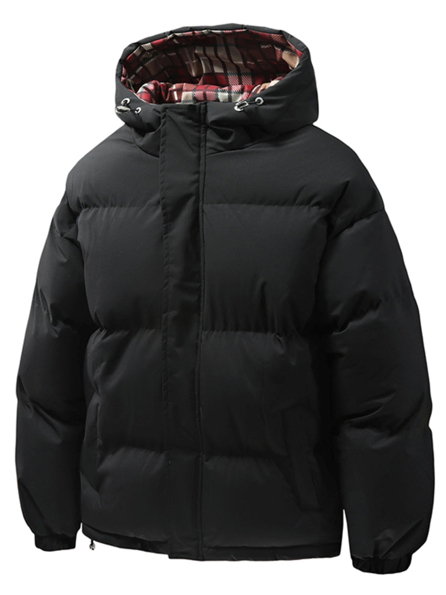 Spring And Autumn Men'S Jacket 2026 New Men'S Solid Color Cargo Coat Multi-Color Warm Thick Daily Outing All-Match Jacket - Black
