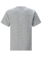 Men's Business Casual Sport Solid Color Crew Neck Jacquard T-Shirt - Light Grey