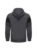 2026 New Men'S Solid Color Hooded Jacket, Cardigan Style with Hat And Color-Blocked Sleeves, Men'S Loungewear Suitable for Running, Ribbed Cuffs, Casual Wear High-Quality Jacket, Commute Versatile Top, Multiple Colors And Sizes Available - Dark Gray