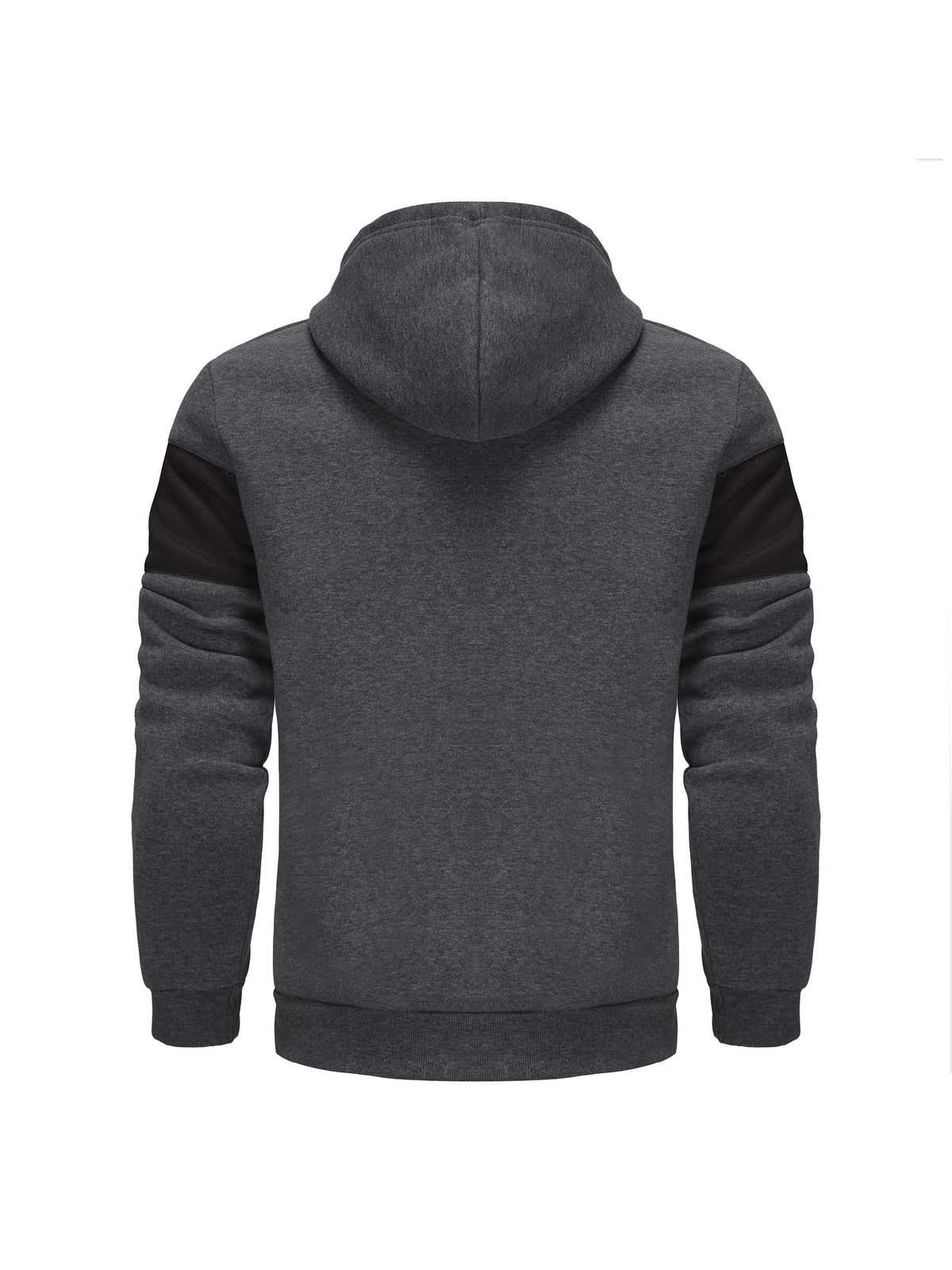 2026 New Men'S Solid Color Hooded Jacket, Cardigan Style with Hat And Color-Blocked Sleeves, Men'S Loungewear Suitable for Running, Ribbed Cuffs, Casual Wear High-Quality Jacket, Commute Versatile Top, Multiple Colors And Sizes Available - Dark Gray