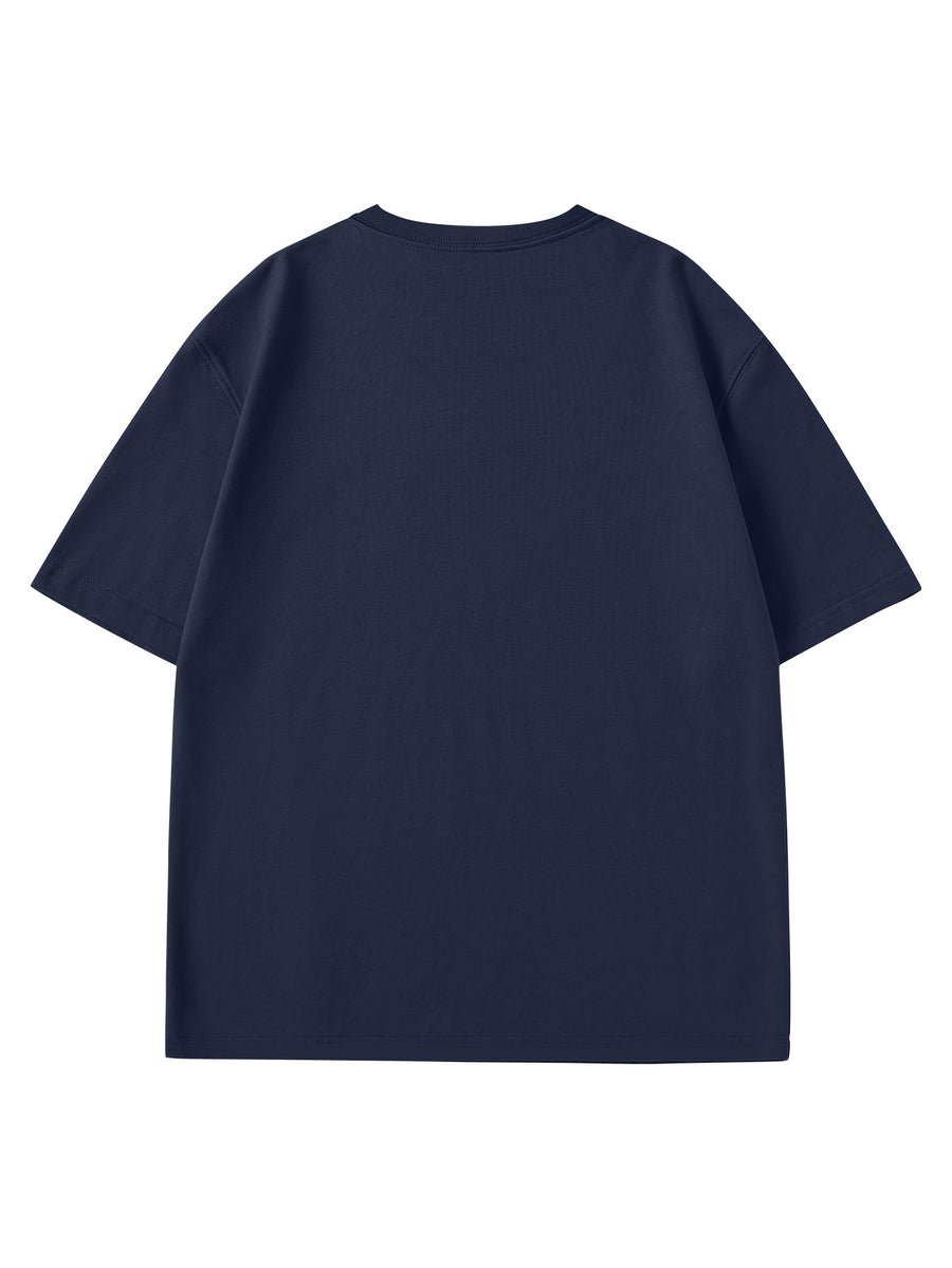 Paul Frank Summer Men's Pure Cotton Street Style Refreshing Pullover Short-Sleeve T-Shirt - Navy