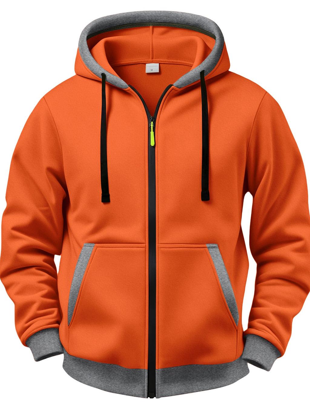 3pcs Set Vintage Sunset Mountain Peak Letter Small Print Zip-Up Hooded Sweatshirt for Men and Women, Spring/Autumn Contrast Trim Full-Zip Cardigan Jacket, Outdoor Mountain Style Loose Fit Casual 3pcs Versatile Zip-Up Hoodie Set - Orange-red + pink + dark gray