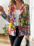 This Stylish And Elegant Women'S Blazer Is Designed Specifically for Spring And Autumn. As a Versatile Lapel Jacket, It Is Suitable for a Wide Range of Occasions, Offering a Look That Is Both Creative And Highly Fashionable - Color On White Background