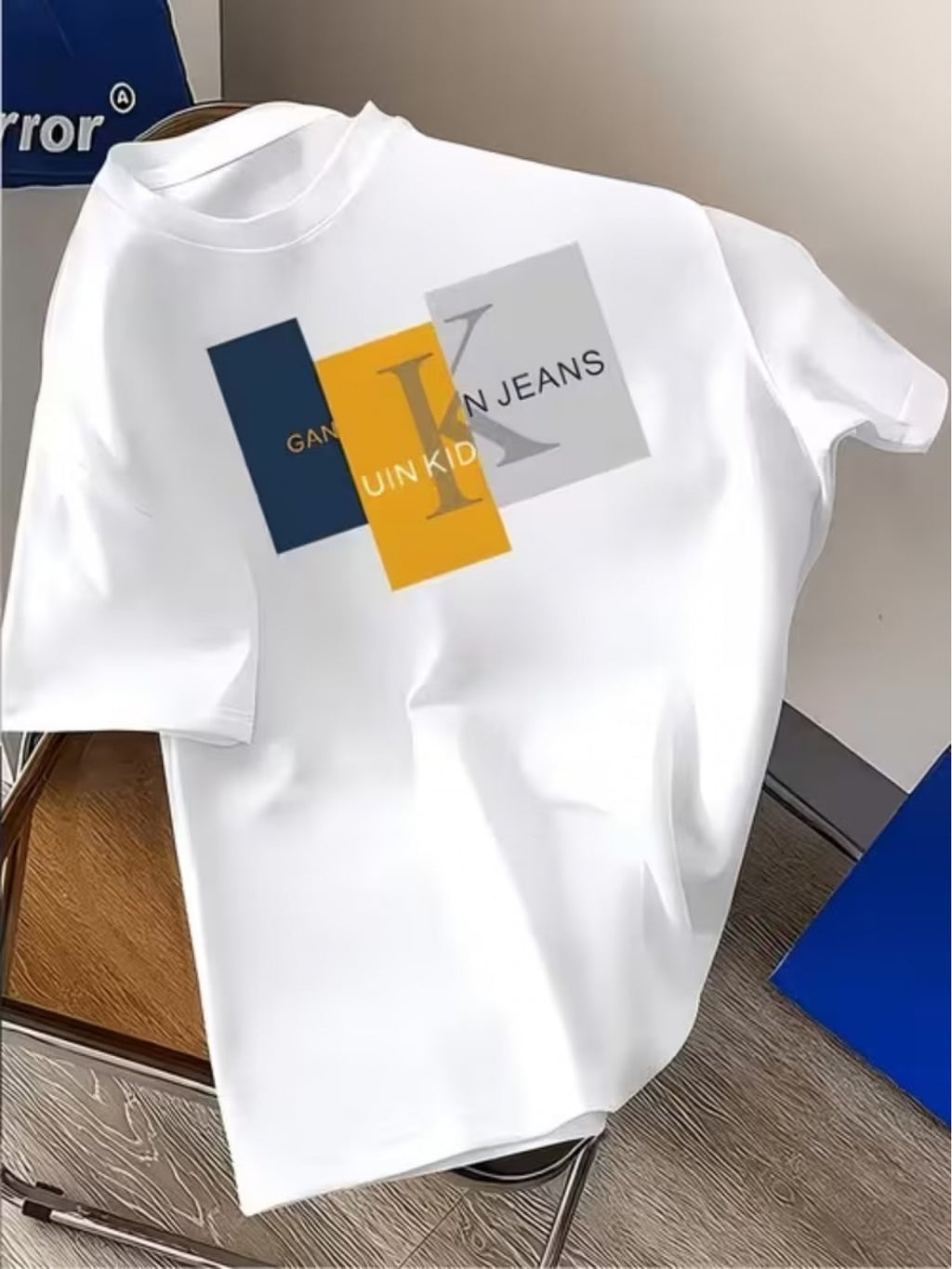 Men's "K" Logo T-Shirt - Fashionable Casual Wear - White