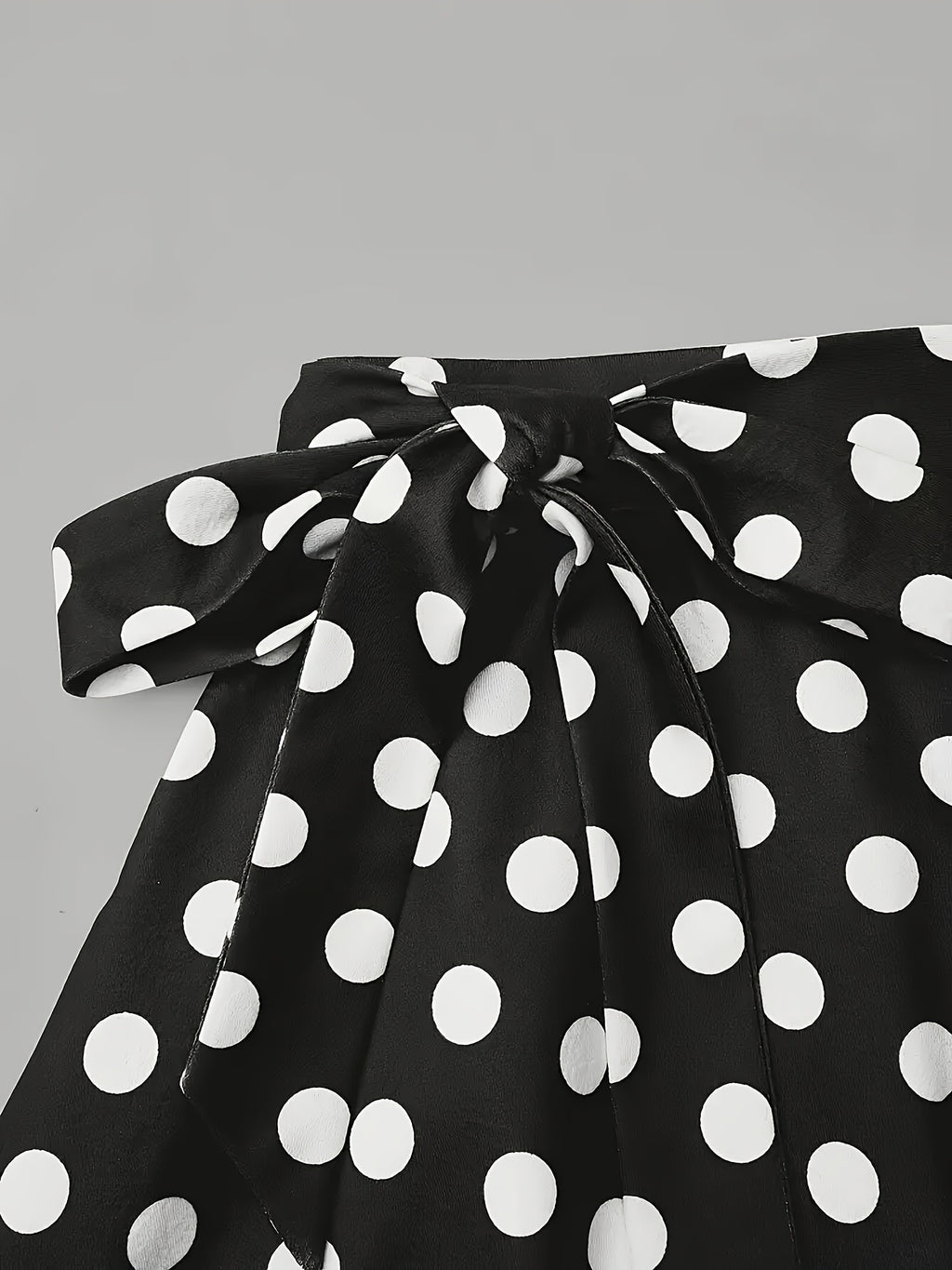 Polka Dot Print Cinch Waist Flared Half Skirt - Mixed colors
