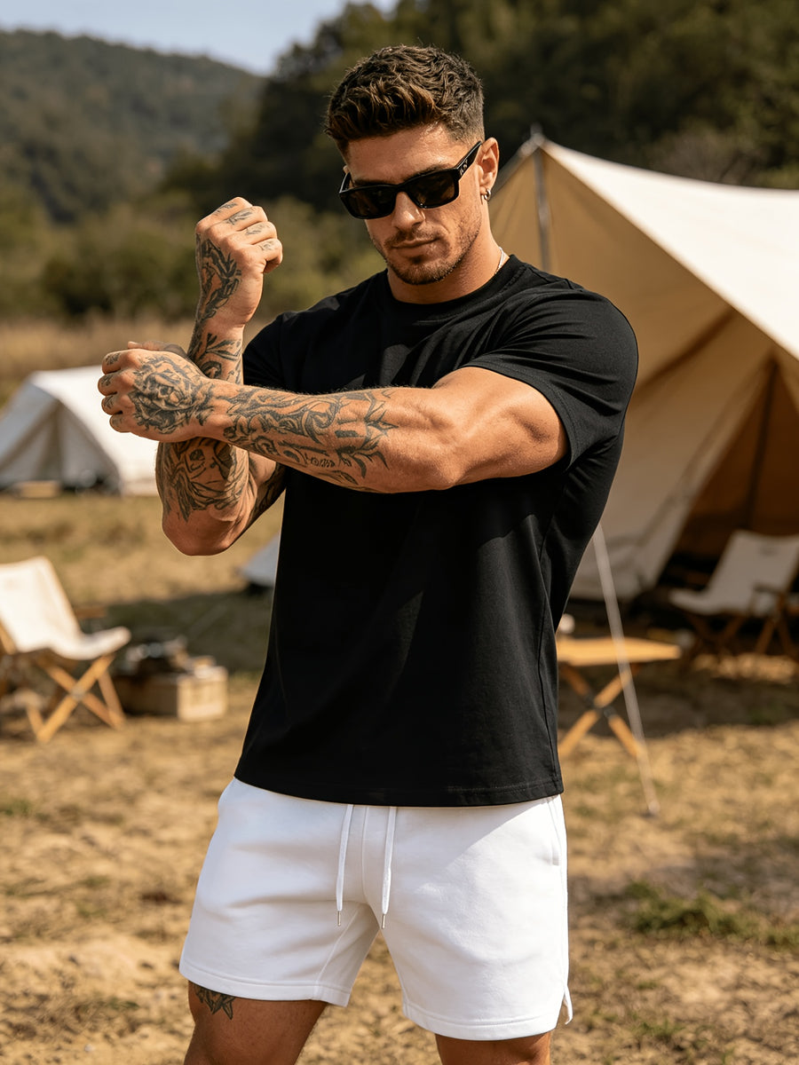 3pcs Set Spring Summer Fashion Athletic Short Sleeve Men'S Top Summer New Breathable Casual Comfortable Versatile Trendy Outerwear T-Shirt - Multicolor 6