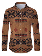 Men's Long-sleeve Shirt, Spring and Autumn Base Shirt, Casual and Versatile for Work, Casual Printed Fashionable Top, Trendy Men's Shirt, Machine Washable - Mixed colors