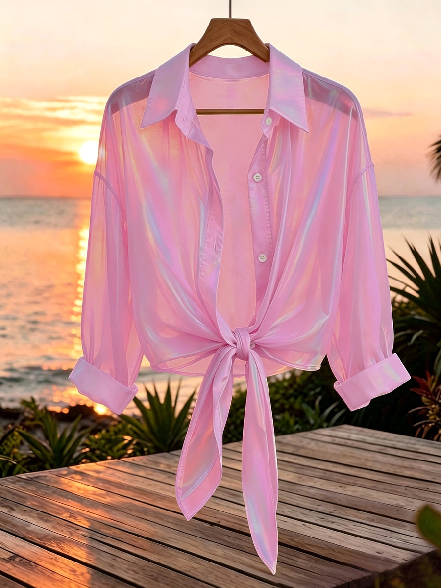 Women'S Popular Fashion Casual Blouse - Peach