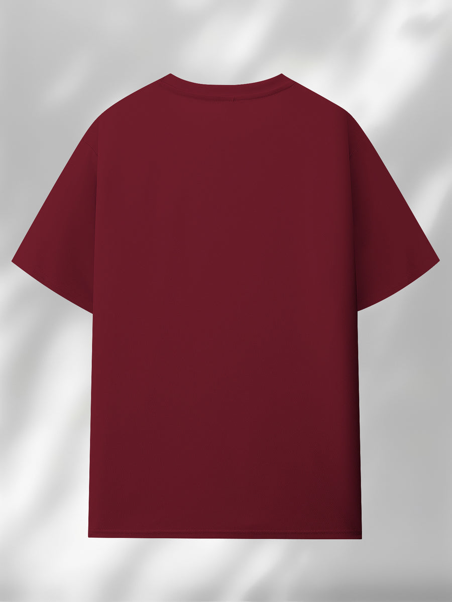 Easy Style GYM THERAPY Letter Pattern Print Men'S T-Shirt, Casual Top, Men'S Patterned T-Shirt, Summer, Comfortable And Breathable Short Sleeve T-Shirt, Fashionable Men'S Casual Top, Summer Fashion Outdoor Short Sleeve - Burgundy