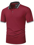 5pcs Summer Lapel Men's Shirts, Solid Color Plain Short Sleeve Shirts, Multi-Color Workwear, Casual Sportswear, Men's Executive Tops - Mixed Color 3