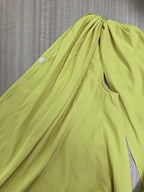 Women's Arabic Gown Dress - One-Shoulder Off-Shoulder Cape Maxi Dress with Slit Hem & Asymmetrical Skirt, Sleeveless Elegant Formal Wedding Guest Dress Suitable for Parties, Prom, Special Occasions - Fluorescent Yellow