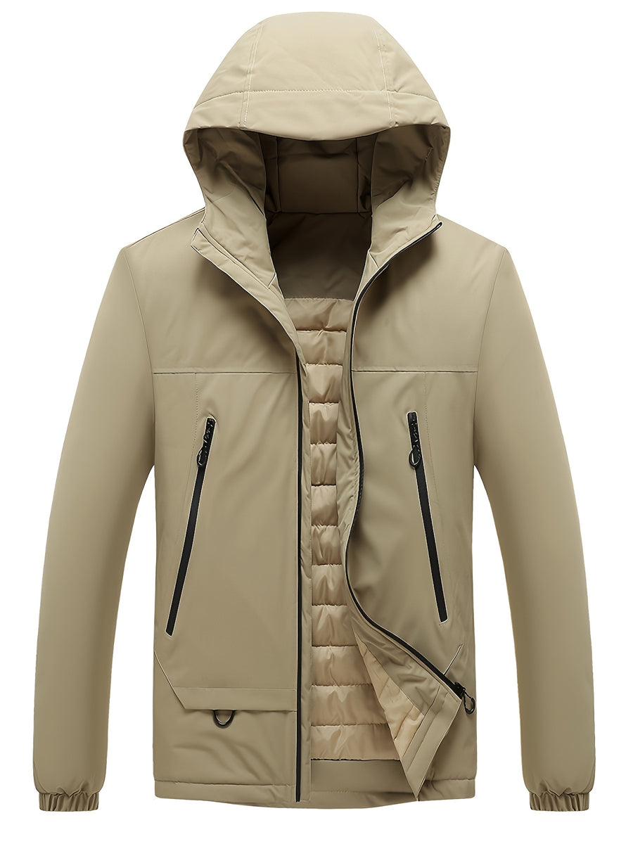 2025 New Heavy Jacket Autumn Winter Thick Warm Direction Very Thick Coat Men'S Fashion Hooded Cold-Proof Jacket Multi-Pocket Outdoor Activity Top in Stock - Khaki