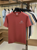 Kartmar CRRTMARO Summer New Round Neck Quick-Dry Short Sleeve T-Shirt Men'S Youth Loose Casual Short Sleeve Top Men'S Clothing SP - Red