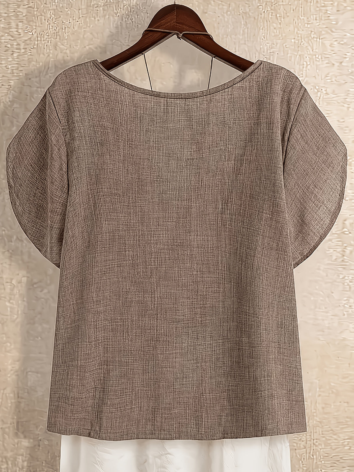 Women's Solid Color Vacation Top - Camel