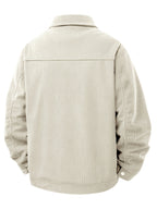 Corduroy Spring/Autumn Men's Outerwear, Business Style Casual Men's Single Jacket, Loose Lapel Jacket Coat - Beige