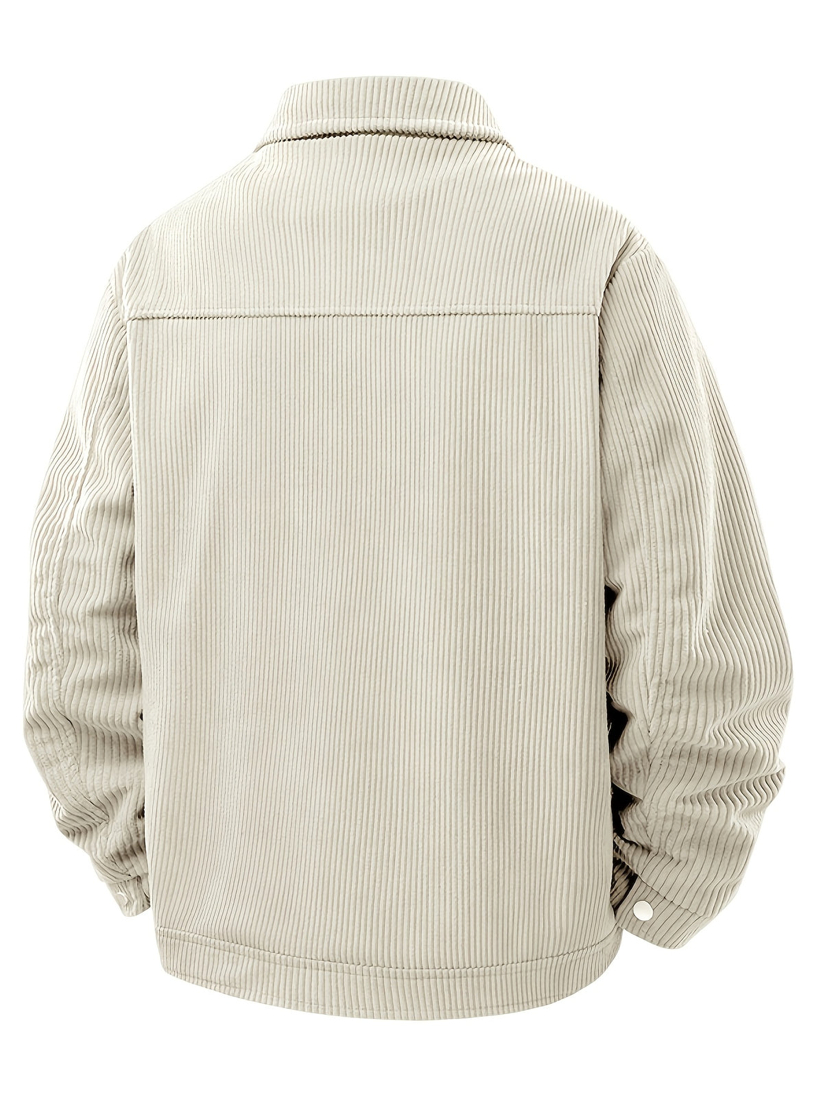 Corduroy Spring/Autumn Men's Outerwear, Business Style Casual Men's Single Jacket, Loose Lapel Jacket Coat - Beige