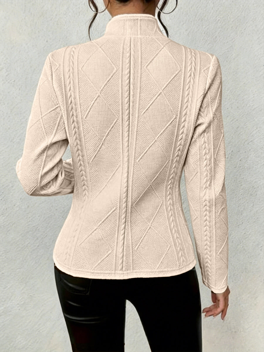Fashionable Casual Button Pattern Jacquard Cardigan High-End Slim-Fit Blazer Jacket - Khaki