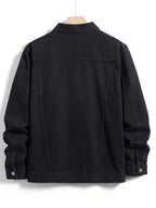 Men's Casual Denim Jacket - Black