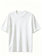 5pcs Set, 5pcs, Solid Color Round-Neck Fashionable Easy Slim-Fit Loose Short-Sleeve T-Shirt, Summer/Spring Women'S 5pcs Top Set, Available in Small Or - White
