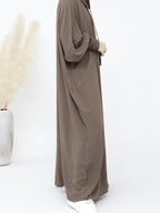 Plus Size - Plus Size - 1pc Prayer Jilbab Outfit for Muslim Women, Stylish And Elegant, Features a Solid Color, Ideal for Everyday Wear, Festivals, Gatherings, And Outdoor Events. Women'S Islamic - Olive Brown