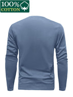 2pcs - 100% Men's Long Sleeve T-Shirt, Fabric, Comfortable and Breathable, Suitable for All Seasons, Essential for Casual Outings, Machine Washable - Combination Color 5
