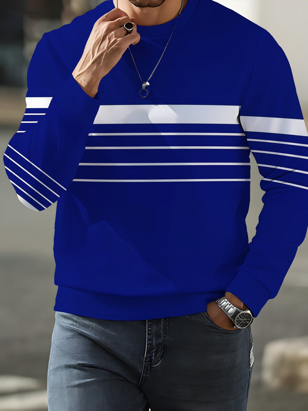Men'S Fashion Trendy Brand Round Neck Long Sleeve Sweatshirt Spring Autumn Men'S Round Neck Sweatshirt Top Autumn - Mixed colors