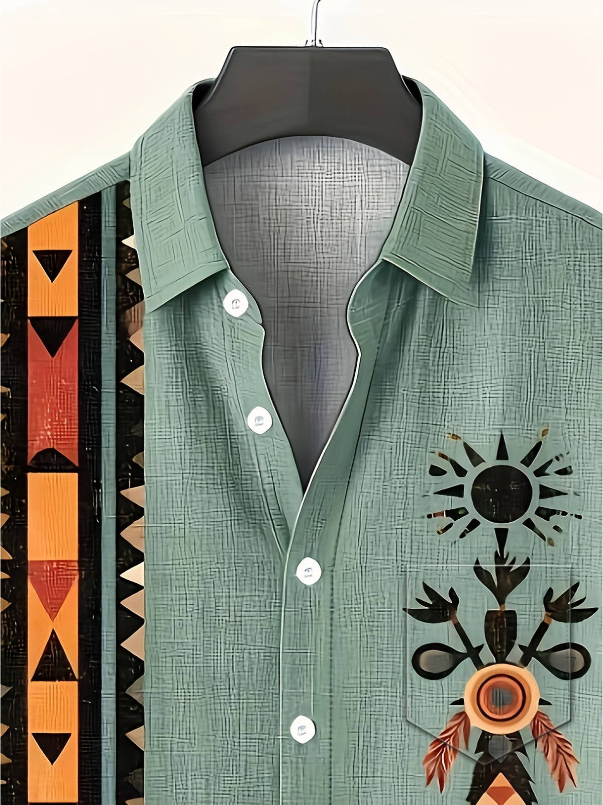 Men'S Athletic Casual Short-Sleeve Print Shirt, with Pockets And Buttons, Men'S Short-Sleeve Ethnic Style Casual Hawaiian Shirt, Fashionable Print Style - Mixed colors