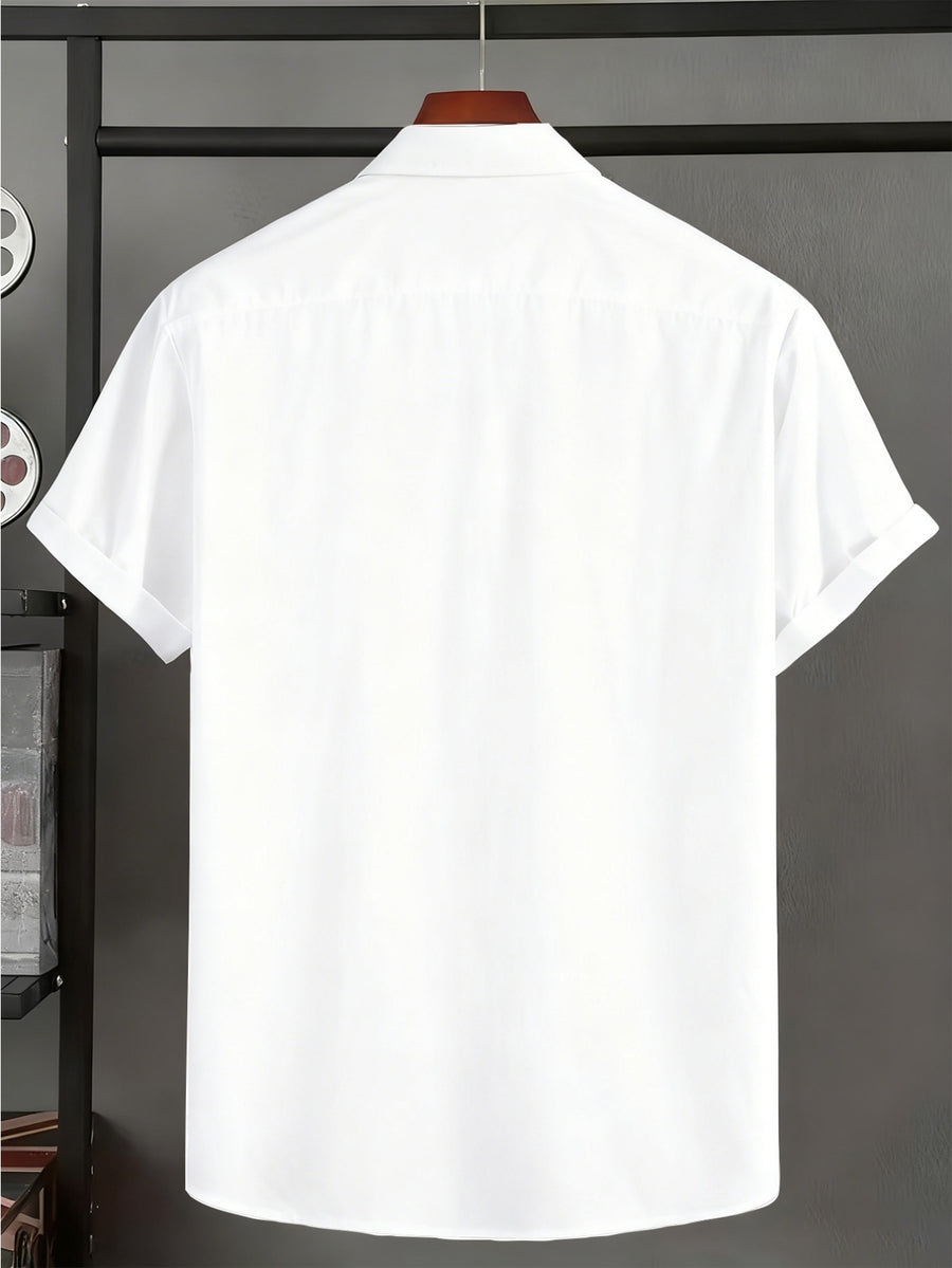 [9pcs Set] Custom Men'S Casual Shirts - Add Your Favorite Photos Or Logos, Team Uniforms, Ideal Employee Gifts, Perfect for Parties, Outdoor Activities, And Daily Wear - White