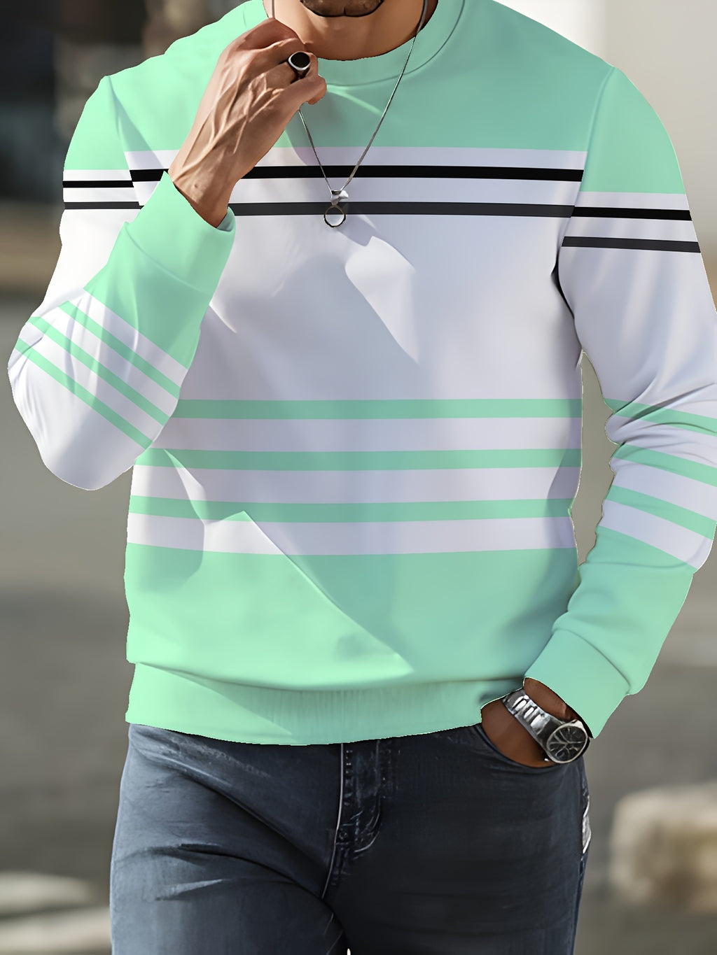 Men'S Autumn Winter New Long Sleeve Sweatshirt Men'S Casual Trendy Brand Men'S Round Neck Sweatshirt - Mixed Color 4