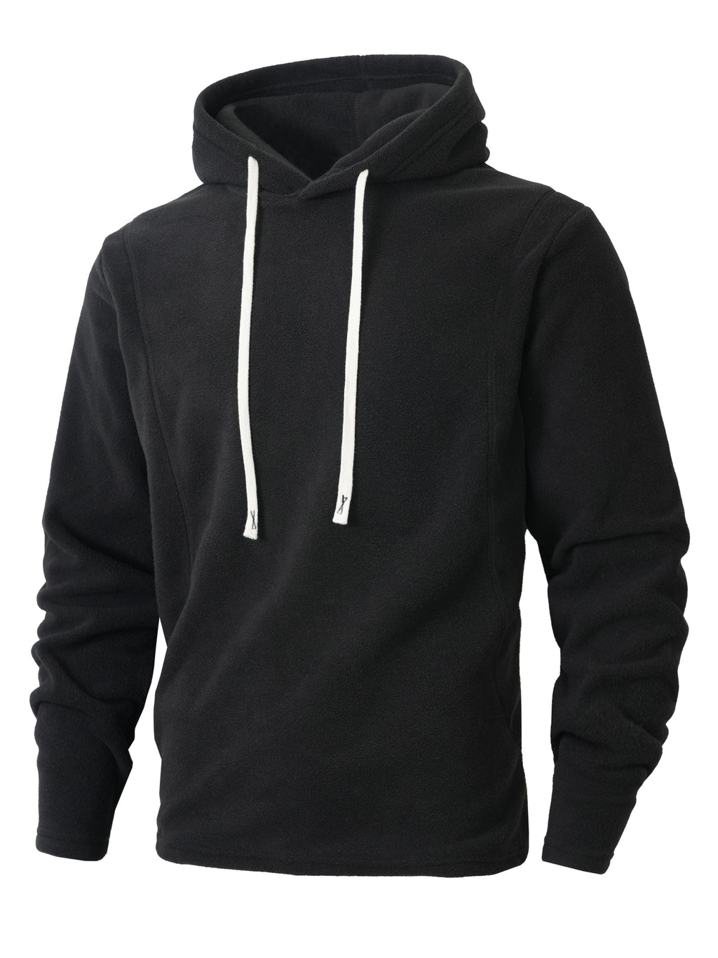 KJ-W024 Fleece Hooded Sweatshirt Jacket with Buttons, Autumn And Winter Plus Size Men'S Casual Outerwear, Stylish And Unique - Black