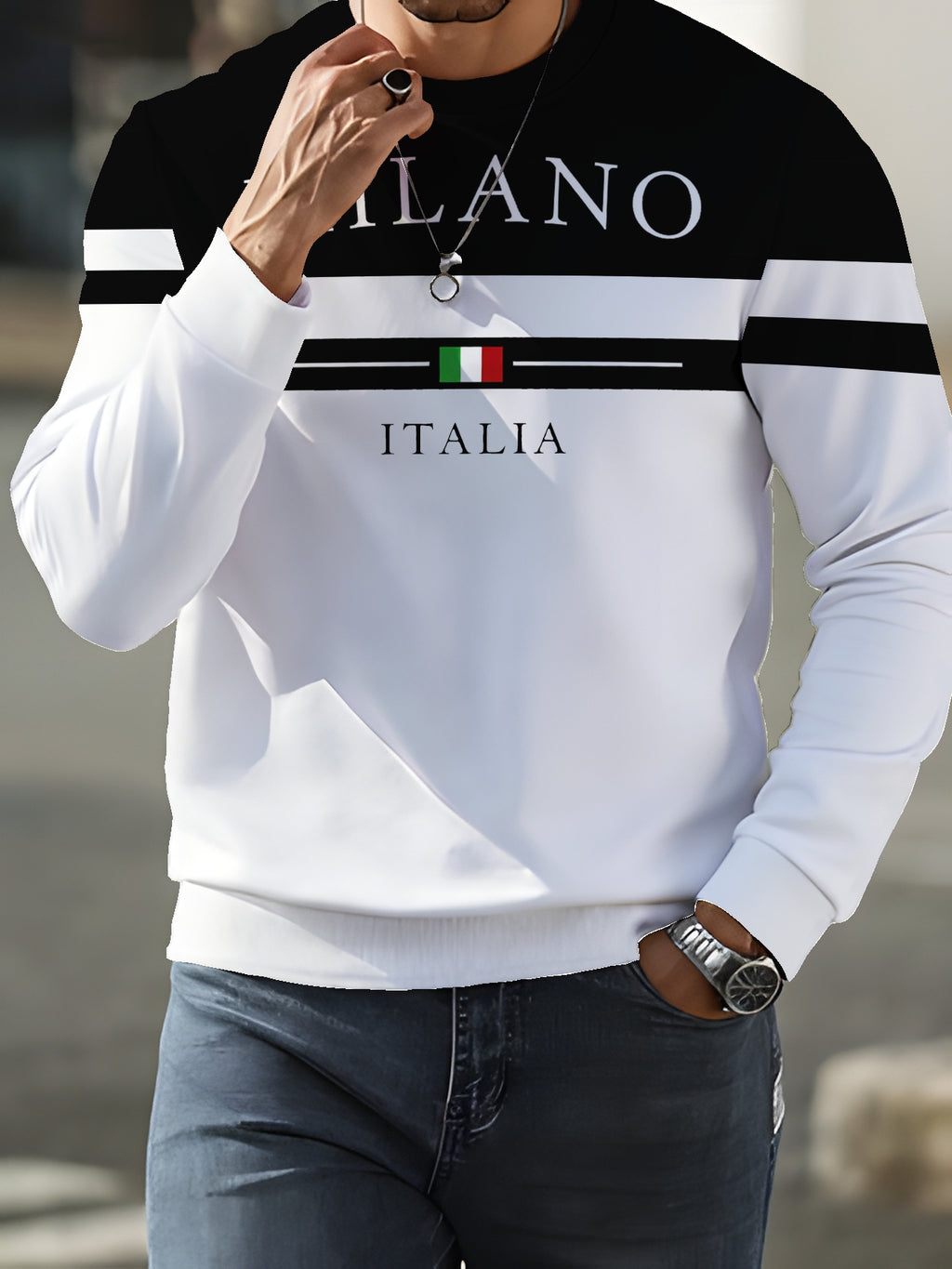 Men's Crew Neck Sweatshirt, New Spring/Autumn Crew Neck Top, Trendy Men's Crew Neck Sweatshirt Winter Clothes for Men - Mixed colors
