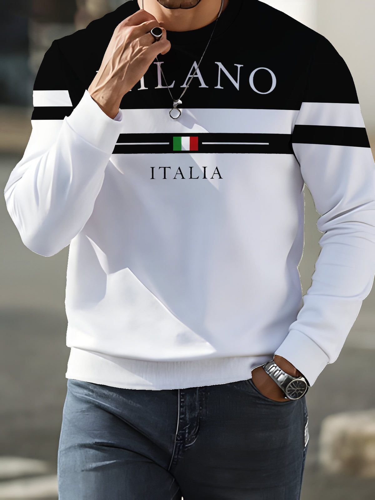 Men's Crew Neck Sweatshirt, New Spring/Autumn Crew Neck Top, Trendy Men's Crew Neck Sweatshirt Winter Clothes for Men - Mixed colors